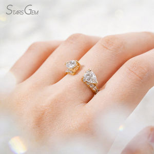 แหวนเพชรทรงหยดน้ำ 1.04 กะรัต 4*6 มม. จาก Starsgem เพชรเลี้ยงในห้องปฏิบัติการ (สี D) ทองคำแท้ 18K ดีไซน์หรูหราสำหรับทุกเพศ เหมาะสำหรับสวมใส่ทุกวัน - Product Image 4