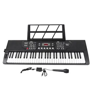 Профессиональная электронная клавиатура средней длины для малышей, 61 клавиша, пианино, две колонки, миди-клавиатура с микрофоном