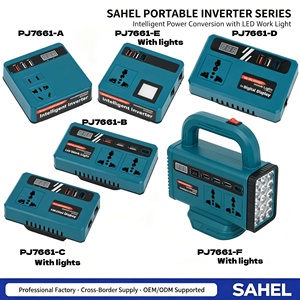 Convertisseur de batterie <span class=keywords><strong>multifonction</strong></span> avec lumière LED, ports USB et prise secteur, entrée 18 V à 21 V pour les boutiques, les stands et les foyers africains - Product Image 4