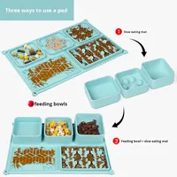 Gamelle carrée en silicone pour chien à alimentation lente, avec ventouse anti-étouffement et tapis de léchage multifonctionnel – Offre Spéciale