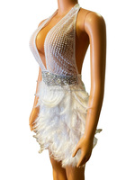 Robe dos nu pleine de diamants, modèle d'hôtellerie, de spectacle, de voiture, de soirée, de Banquet, de discothèque, de Bar, de chanteur