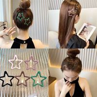 Barrettes à cheveux en métal en forme d'étoile, colorées, décoratives, tendance, avec logo personnalisé, pour filles