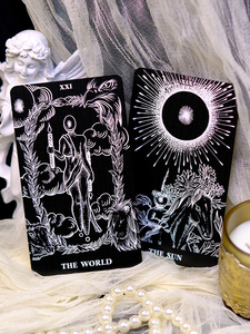 Cartas del <span class=keywords><strong>Tarot</strong></span> de la Llegada, Juego de 78 Cartas del <span class=keywords><strong>Tarot</strong></span> de Papel con Núcleo Negro, Cartas de Estrella Blanca de Carlo - Product Image 4