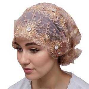 Gorro Turbante de Encaje Ecológico y Transpirable para Mujer, Marca YASEEN, Pañuelo Musulmán para la Cabeza, Apto para Todas las Estaciones - Product Image 2