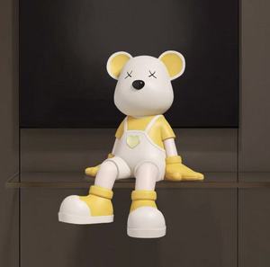 Decorazione del pavimento in stile musicale scultura di grandi dimensioni con lampada Love <span class=keywords><strong>Bear</strong></span> <span class=keywords><strong>e</strong></span> <span class=keywords><strong>luna</strong></span> dipinta a mano in resina - Product Image 6