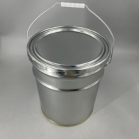 Seau en étain de 5 gallons pour l'emballage de peinture à base d'eau ou de peinture à base de solvant, seau en métal de 20 litres, tambour de peinture avec couvercle à oreilles