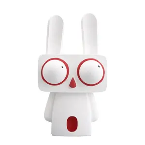 Hand-painted cartoon red and white big eye rabbit resin decoration home soft-installed porch living room crafts