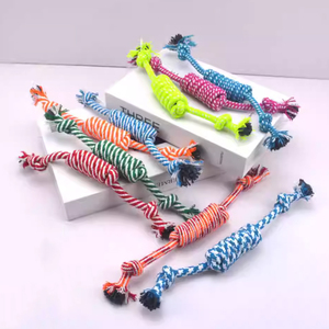 Jouets à mâcher pour chiens en corde de coton, robustes, durables, naturels, lavables, multicolores, pour la dentition et le jeu de la corde, vente en gros - Product Image 3