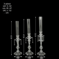 Ensemble de porte-bougies de luxe, chandelier orné pour centre de table de mariage, banquet, événement, fête, décoration