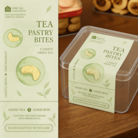 Pegatinas Adhesivas Verdes Suaves para Envolver Cajas de Pastelería, Material de Vinilo Impermeable Anti-Falsificación, Diseño Botánico Elegante