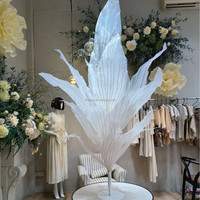 Grandes fleurs géantes en organza de soie H205 de haute qualité, autoportantes, pour la décoration de toile de fond de mariage, événements et fêtes