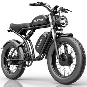 Nouveau vélo de route Aukk 48V 23Ah avec pneus larges 20*4.0 pouces, cadre noir, capacité de 150 kg, autonomie de 70-120 km, vélo électrique 48V 23Ah Aukk E - Product Image 1