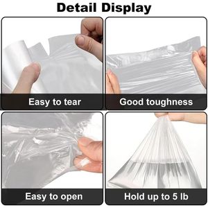 Bolsas de Plástico para Productos en Rollo, 14x20 Pulgadas, Transparentes, para Almacenamiento de Alimentos, 350 Unidades, Fáciles de Despegar - Product Image 4
