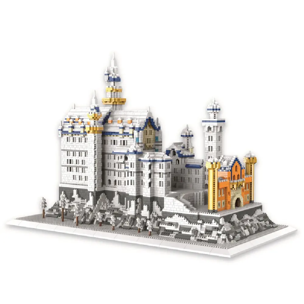 Новый продукт знаменитая архитектура 3D модель мини-конструктор игрушки снег Лебедь Каменный Замок Алмазные Кирпичи подарок детям
