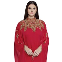 Robe longue de soirée musulmane luxueuse pour femmes, kaftan Farasha, manches longues, robe de soirée musulmane modeste