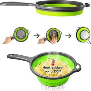 Ensemble de passoires pliables réglables en <span class=keywords><strong>plastique</strong></span> pour évier, multifonctionnelles pour fruits, légumes et aliments, pour la cuisine domestique, pour égoutter et laver - Product Image 4