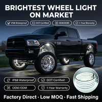 Kit d'éclairage de roue LED COB blanc pur pour camion 15" 17" – Anneaux lumineux les plus brillants pour roues, éclairage sous châssis, accessoires de voiture, éclairage de roue ATV homologué DOT