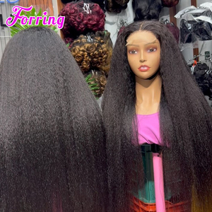 Parrucca di capelli umani naturali ricci crespi birmani all'ingrosso, parrucca con frontale in pizzo 13x6 HD senza colla per donne nere - Product Image 3