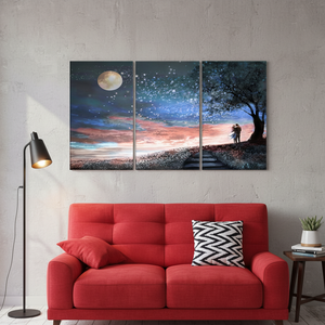 Couple Under Stars Landscape Tempered Glass Printed <b>Canvas</b> <b>Wall</b> Art,SET OF 3 <b>CANVAS</b> - Product Image 3