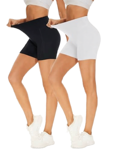 Shorts de yoga unisexe pour femme, doux, extensibles, confortables, taille haute, effet ventre plat, pour l'entraînement, la gym, le fitness, le Pilates, la course et le quotidien - Product Image 1