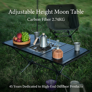 Glamping Portable Metal Outdoor <b>Folding</b> <b>Table</b> <b>Adjustable</b> Height for Camping & Picnic-Free Lift Design Outdoor Furniture AF-CF-29 - Product Image 1