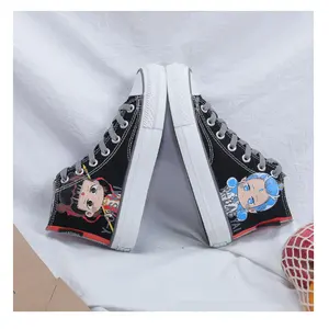 100% canvas with rubber outsole hot sale new design decorating freehand sketching drawing canvas shoes