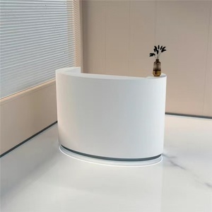 Best Selling Modern Luxury Curved <b>Reception</b> Desk Office Furniture for Barbershop Mall Beauty Salon Club with <b>Counter</b> Front Table - Product Image 4