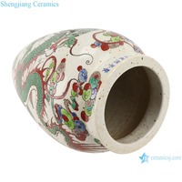 Vase en céramique décoratif dragon nuage peint pastels antiques exquis
