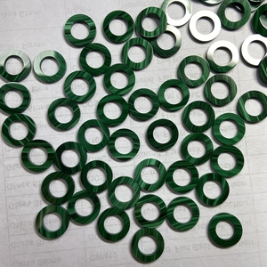 Piedras Preciosas Redondas de Cornalina Natural, Lapislázuli y Malaquita, Donuts Planos de 15 mm para Joyería - Product Image 4