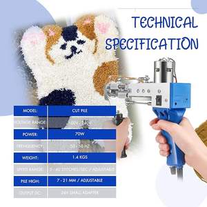All'ingrosso portatile 2 in1 mano tufting pistola macchina per il tappeto da DIY elettrica Tufting pistola tappeto macchina per tessere altre macchine tessili - Product Image 2