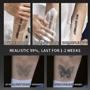 Tatuaggio Temporaneo Semi-Permanente Impermeabile Resistente al Sudore Dura 2 Settimane Realistico a Base di Erbe Anti-Frizione per Braccio e Gamba - Product Image 5