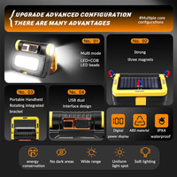 Portable solaire alimenté LED lampe de travail étanche boîte à outils intégrée travail en plein air Camping lampe de poche Garages réparations automobiles