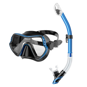 Masque de plongée et ensemble de tuba avec lentille transparente et sangle réglable pour la natation et la plongée - Product Image 1
