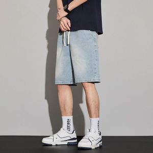 Pantalones Cortos de Mezclilla Vintage para <span class=keywords><strong>Hombre</strong></span>, Nuevos, de Verano, Corte Recto Holgado, Casuales, de Cinco Puntos, con Opción de Logotipo Personalizado y Estampados - Product Image 6