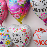Ballons en feuille d'aluminium en forme de cœur de 18 pouces de haute qualité en gros pour la fête des mères, anniversaire, fête, fournitures de fête