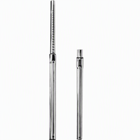 Tabung Logam Krom 32mm 1.25 Inci untuk AEG Hoover Rowenta Shop Vac Vacuum Cleaner, Tabung Ekstensi Teleskopik, Aksesoris Suku Cadang Tongkat