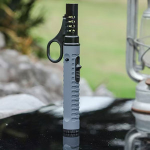 Venta al por mayor barato a prueba de viento Jet llama recargable butano Camping antorcha encendedor azul fuego barbacoa cigarro fumar encendedor - Product Image 1