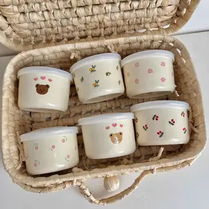 Makan Baptisan Hadiah Keramik Anak Makan Set Mangkuk Piring Mug Anak-anak Ramah Lingkungan Tidak Beracun Porselen Mangkuk Bayi