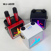 Speaker Bluetooth KTV Genggam Isi Ulang OEM dengan 2 Mikrofon Nirkabel, Daya Tahan Baterai Lama, RGB untuk Bernyanyi Anak