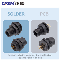 Conectores de Plástico Impermeables M12 para Montaje en Panel, Tipo Soldadura Macho y Hembra, 2-17 Pines, Opciones de Código B, Código D, Código A, Código PCB