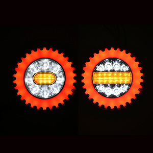 Luces traseras LED redondas para remolque, luces LED para freno de parada, señal de giro, lámpara de marcha atrás, luz trasera, OEM, remolque, camión, COB, <span class=keywords><strong>PC</strong></span> + carcasa de aluminio - Product Image 5
