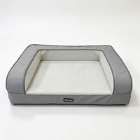 Canapé-lit pour animaux de compagnie Teddy avec tapis rafraîchissant d'été en rotin respirant et soie glacée pour petits et grands chiens, chats, accessoires lavables pour animaux