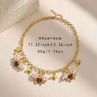 Collier Pendentif Abeille et Coccinelle en Gros, Thème Insectes, Chaîne Maillons Plaqué Or, Bijoux de Mode, Accessoires, Collier Abejas