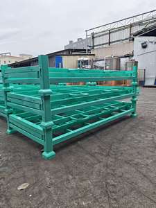Étagère de stockage pliable en acier robuste et empilable pour rouleaux textiles, idéale pour entrepôt - Product Image 3