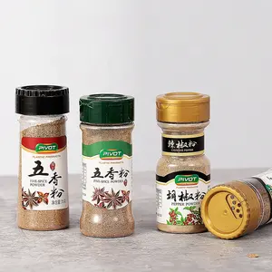 Kitchen 130ml 4oz PET Empty Seasoning Powder Jars Spice Packaging Container Herb Chili Salt Pepper Shaker Bottle