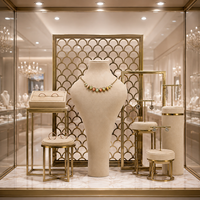 En gros, Ensemble de présentoirs et plateaux de présentation pour bijoux DIY (boucles d'oreilles, bagues, montres, colliers) en métal et cuir suédé