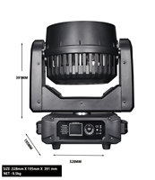 Projecteur de scène à tête mobile MOKE 19x40W RGBW Zoom LED Bee Eye DMX512 pour DJ, club, discothèque, mariage, fête, piste de danse