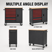 Armoire à outils mobile robuste avec tiroirs roulants, capacité de stockage élevée, personnalisable avec logo, pour centre de service automobile