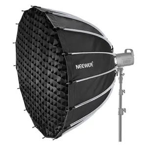 NEEWER 47.2inch/120cm Quick Set up Quick Folding Parabolic Softbox with Diffusers/Honeycomb Grid/Bag