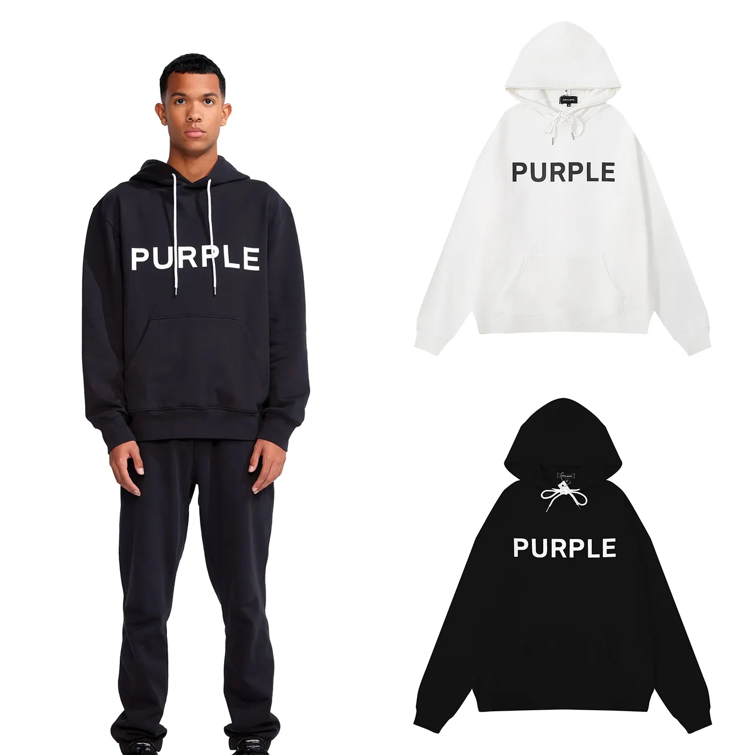 Top quality men purple zip up hoodie Cotton designer clothes famous brands sweatshirts purple hoodie